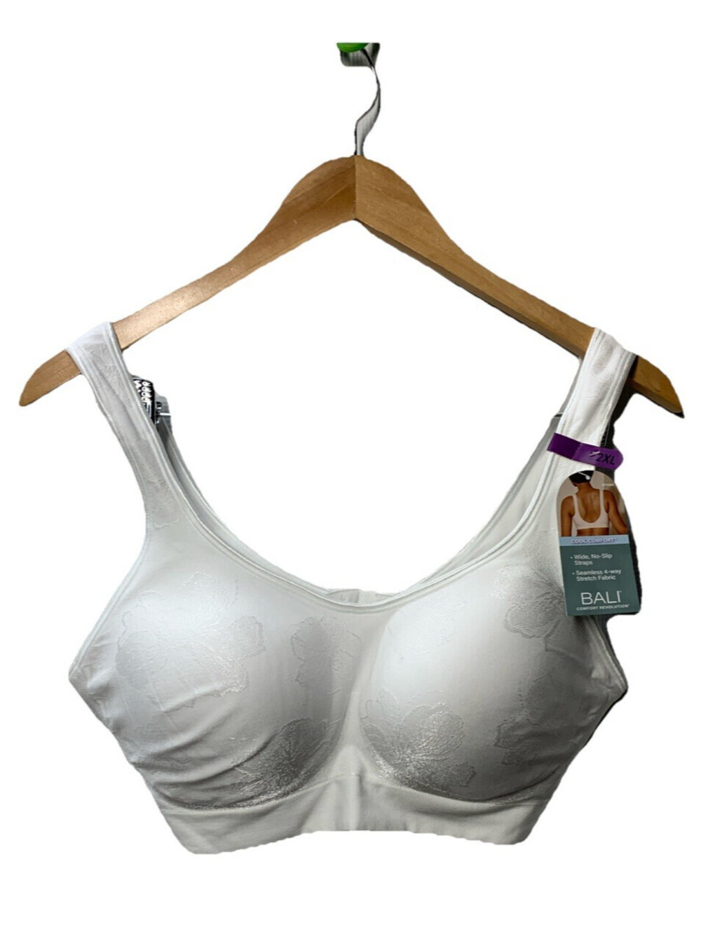 Bali Women's Comfort Revolution Wireless Bra 2XL Seamless 4-way No-slip Straps